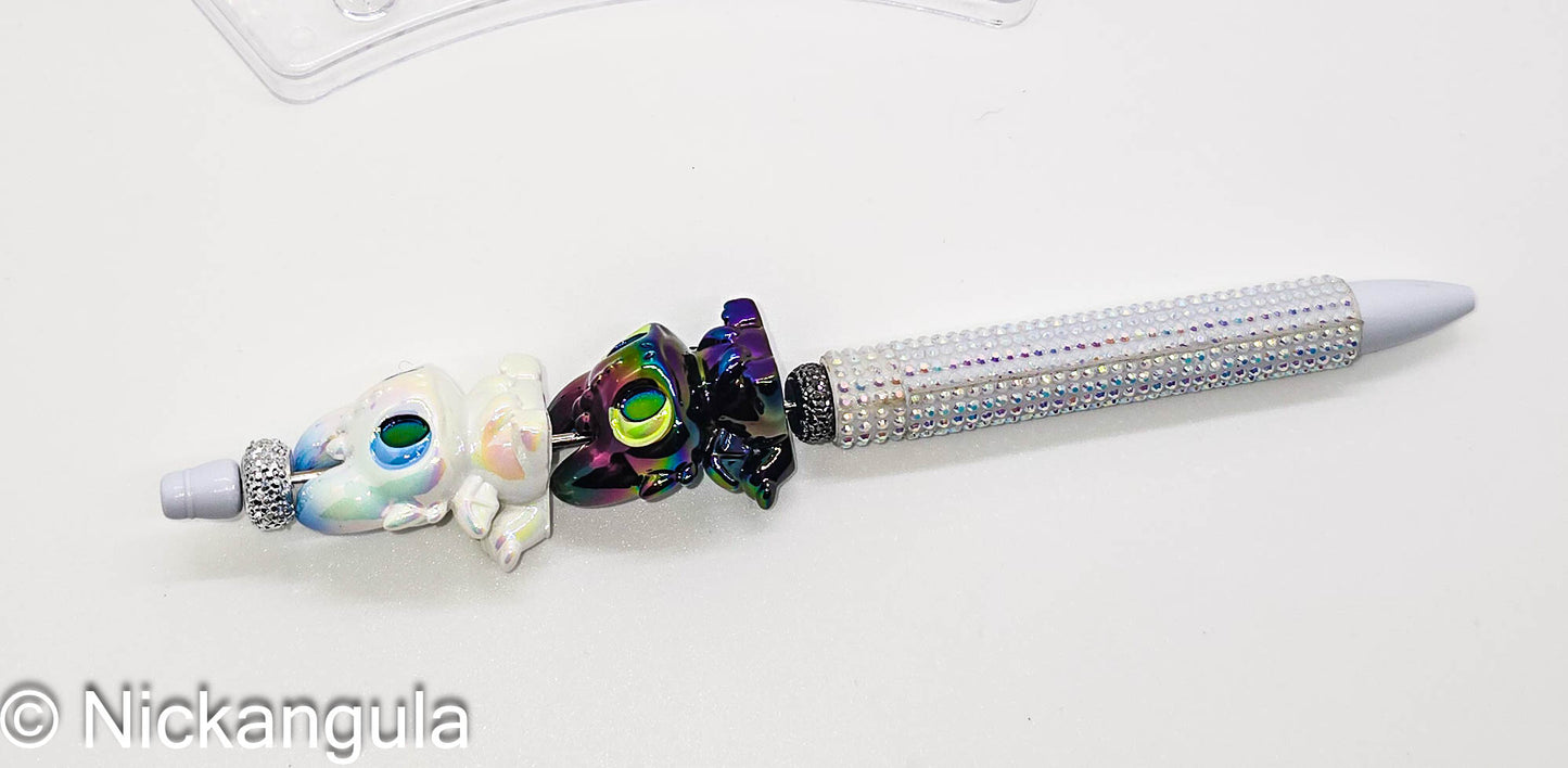 Fancy How To Train Your Dragon Inspired Beaded Ballpoint Pens - Toothless and Light Fury