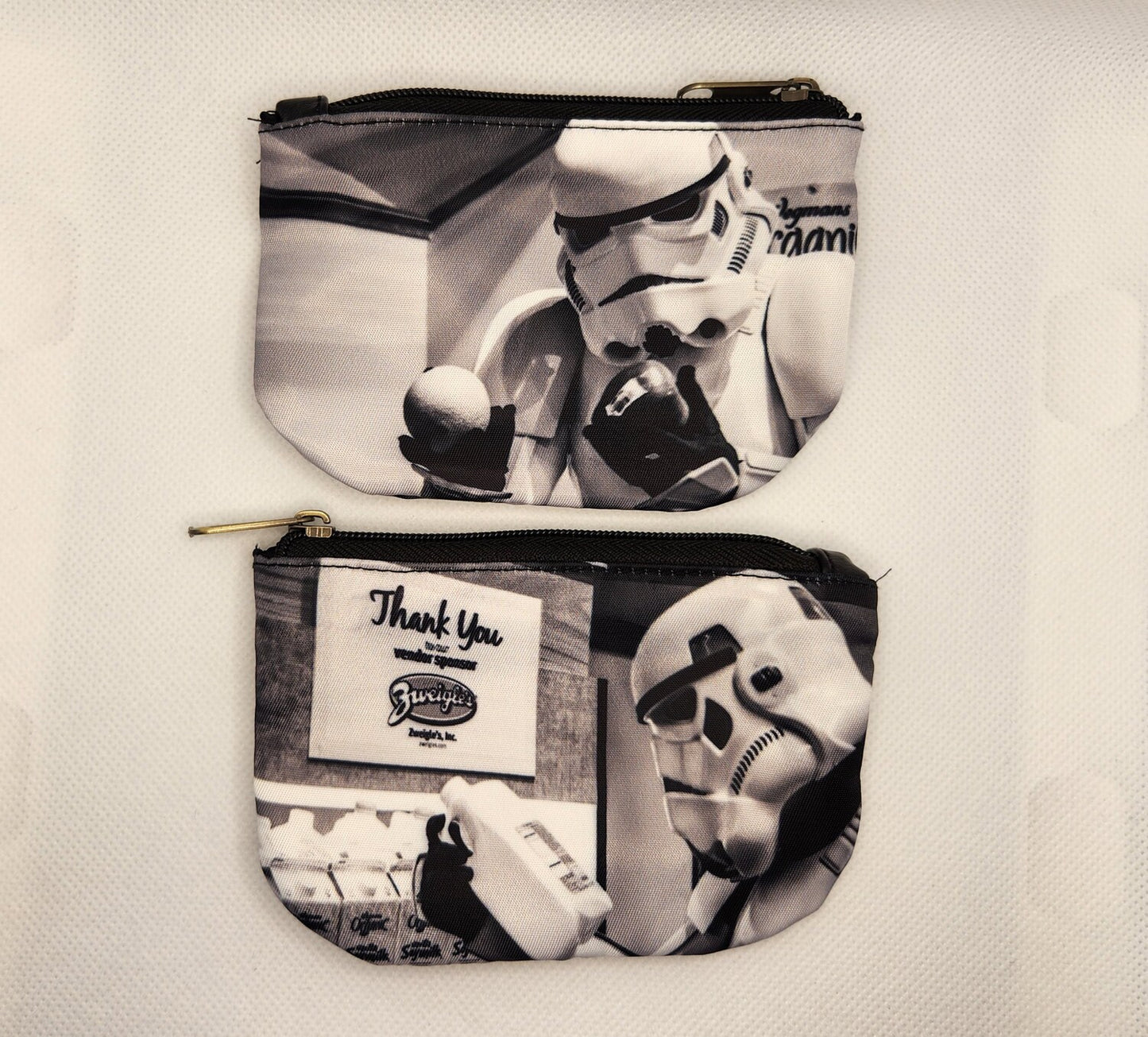 On-Hand 2 Sizes - Stormy Shopping Trip Zipper Coin Purse - 2 Images - Star Wars Stormtrooper Inspired Gift Idea - Funny Cute Change Purse