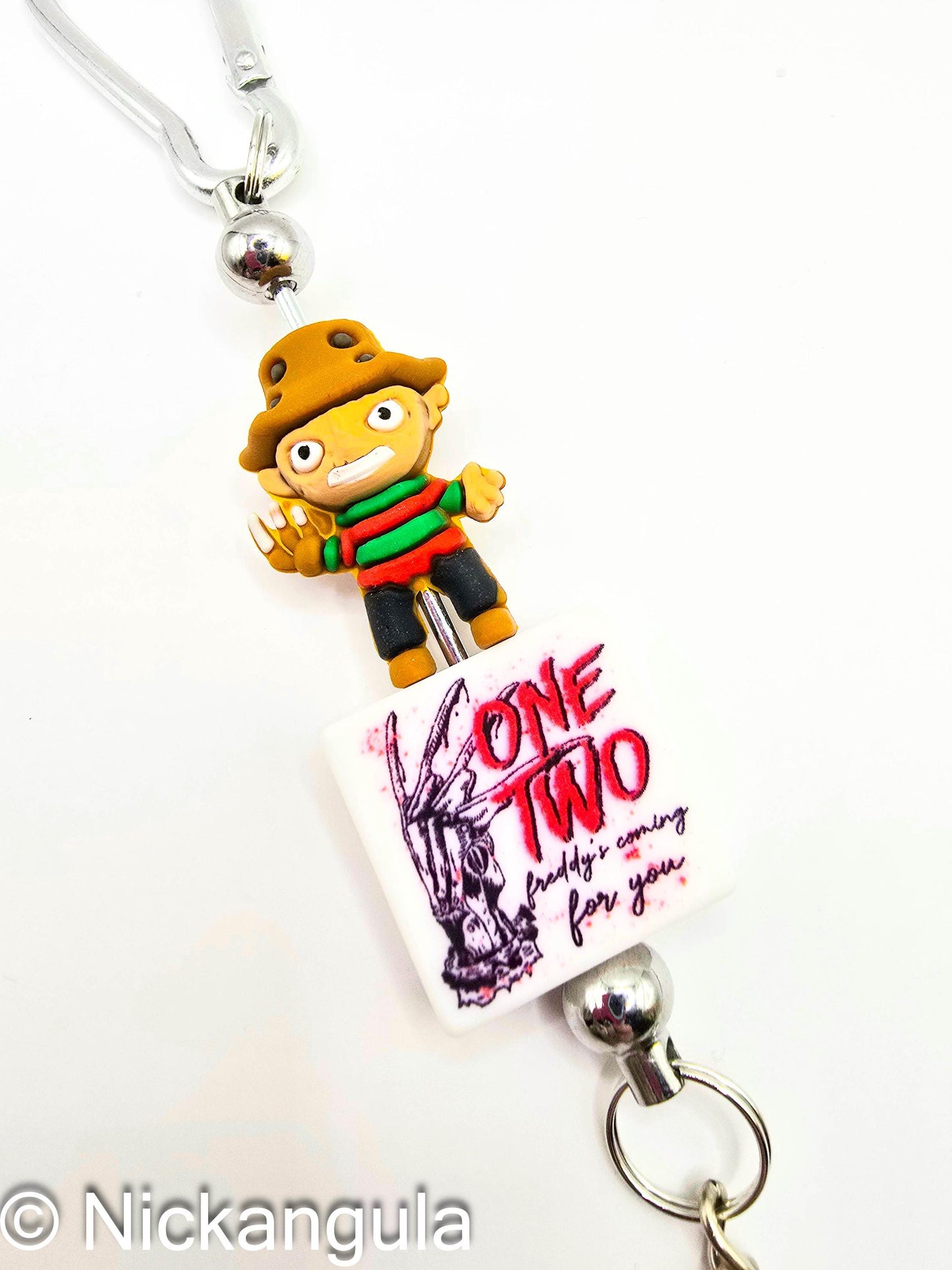 Freddy Silicone Beaded Keychains - Horror Movie Key Chain Key Ring Bag Charm - Nightmare On Elm Street - Krueger