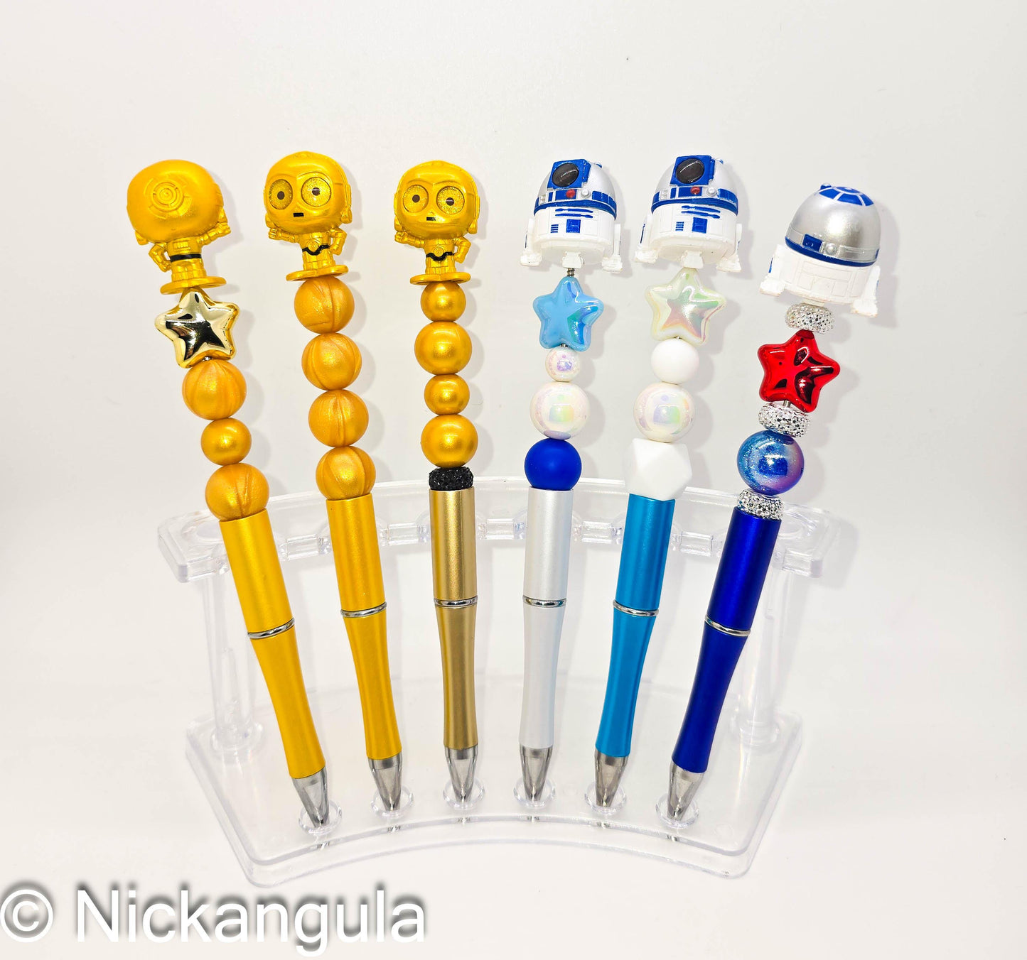 Droids of The Galaxy Beaded Ballpoint Pens - Star Wars Inspired Character Refillable Beadable Pen - C-3PO R2-D2 Threepio Artoo Detoo