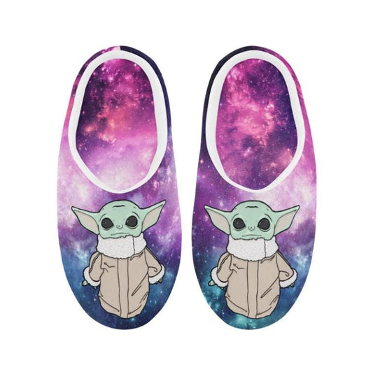 Women's The Child Nebula Non-Slip Cotton Slippers - Star Wars Inspired Fashion - House Slippers - Slip On - Grogu Baby Yoda The Mandalorian