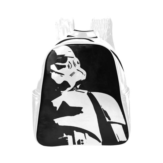 Tall Dark & Stormie Stormtrooper Backpack - Star Wars Inspired Fashion Accessories - White Black - PU Leather Bag - School College Gift