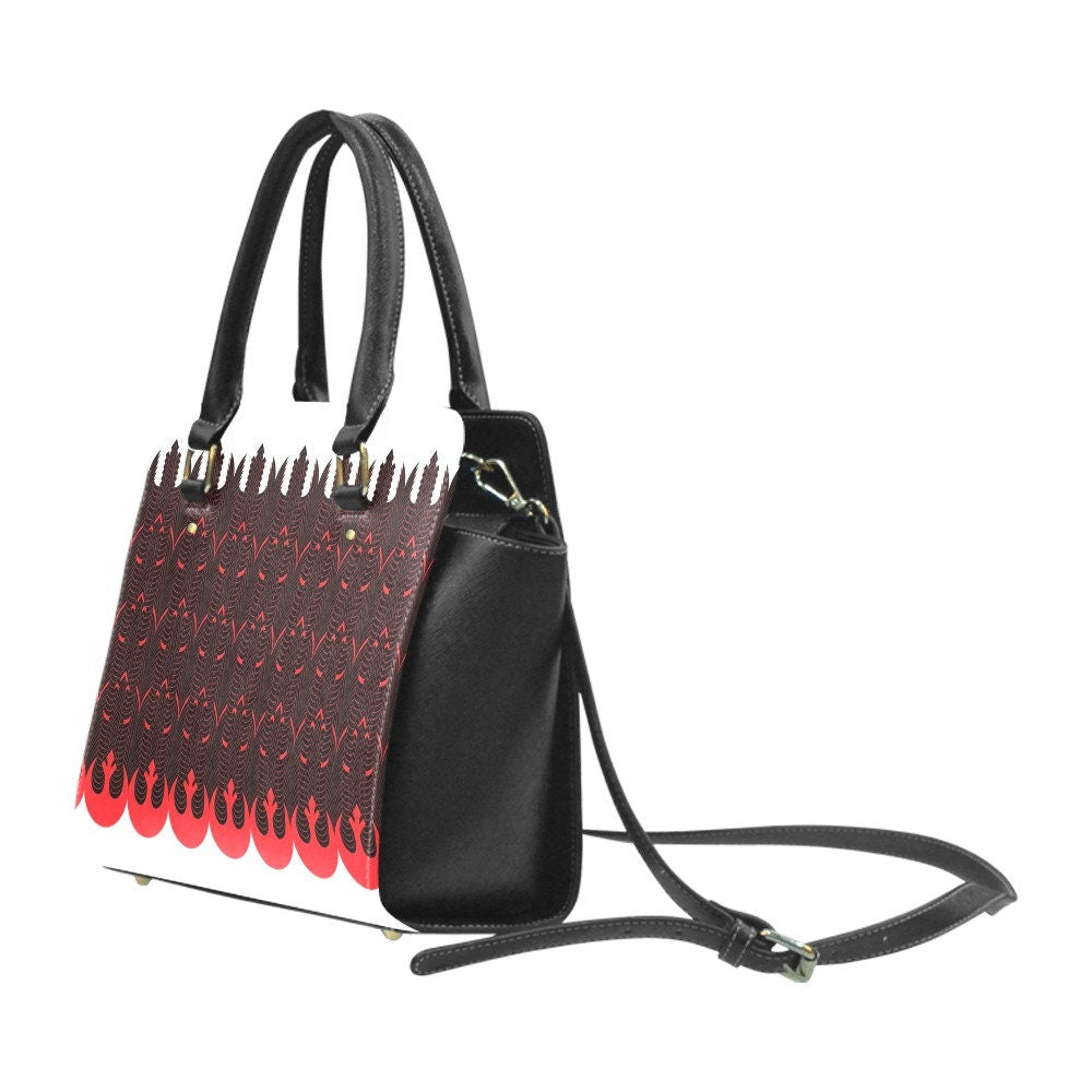 Rebel Starbirds Print Handbag with Removable/Adjustable Shoulder Strap - Star Wars Inspired Purse Bag - Top Handle