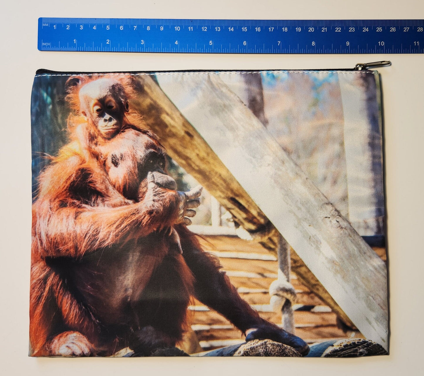 Orangutan Mom & Baby XL Zippered Cosmetic/Storage Bag - Animal Photography - Makeup - Art / School Supplies - Diaper Bag Organizer