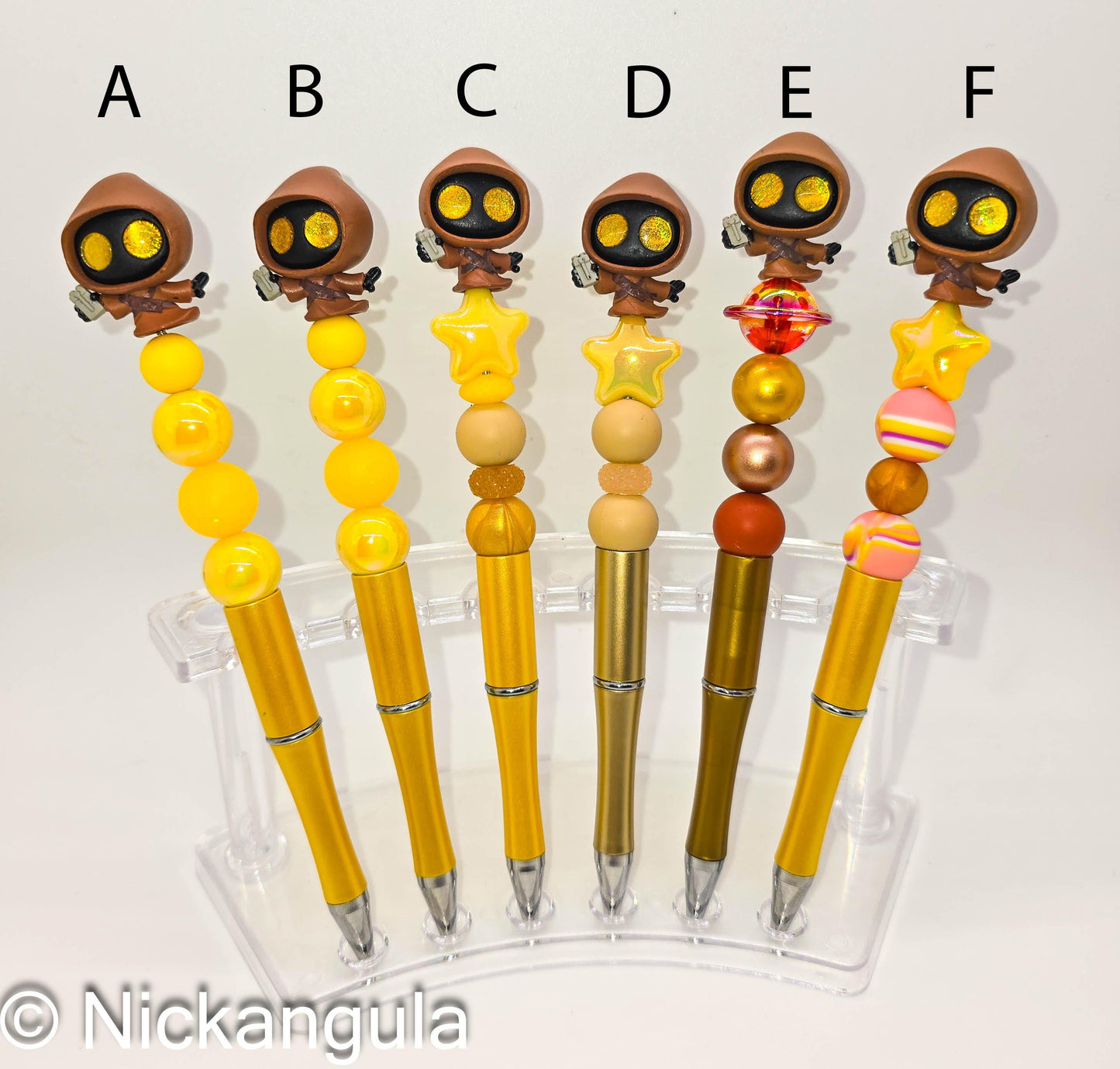 Jawa Beaded Ballpoint Pens - Star Wars Inspired Character Beadable Ballpoint Pens - Silicone and Acrylic Beads, Plastic Pen - Jawas