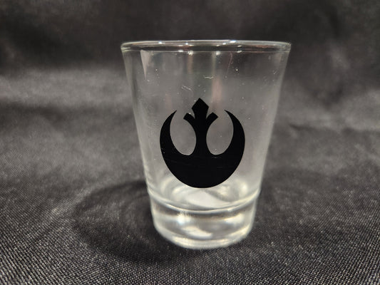 Rebel Starbird Insignia 1.5 oz glass Shot Glass - Star Wars Inspired Barware Glassware Drinkware - Stocking Stuffer Gift Idea