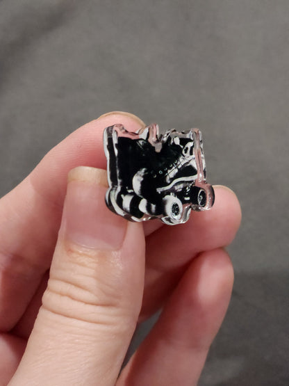 Limited Run! 1" Acrylic Roller Derby Skates Pin - Roller Girl Gift - Skate Bag Decor - Black & White Design - Skating