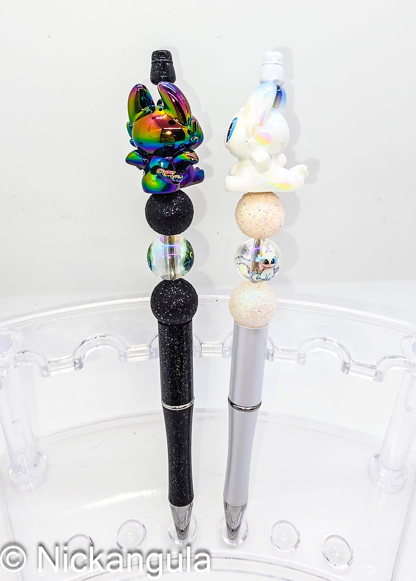 Fancy How To Train Your Dragon Inspired Beaded Ballpoint Pens - Toothless and Light Fury