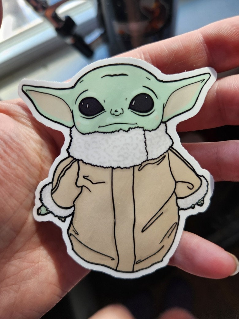 The Child 3" Vinyl Sticker - Star Wars Inspired Sticker - Grogu - Baby Yoda - The Mandalorian - Water Bottle or Laptop Decal Water Resistant