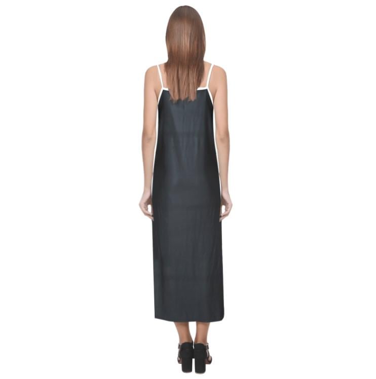 Mando & The Child Black and White V-Neck Slip Dress - Star Wars Mandalorian Inspired Women's Fashion - Spaghetti Strap - Baby Yoda Grogu