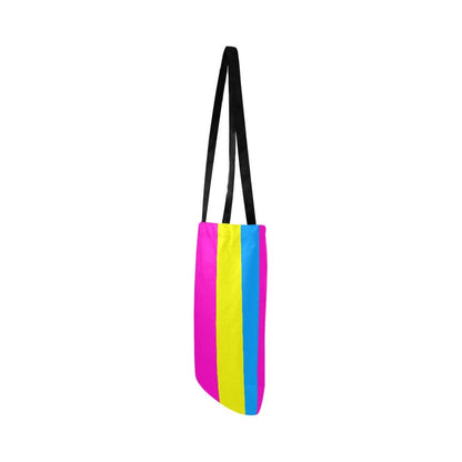 Pan Stripes Medium Hand & Shoulder Strap Tote Bag - Shoulder Strap Purse - Pansexual Pride - Pink Yellow Blue - LGBTQIA+