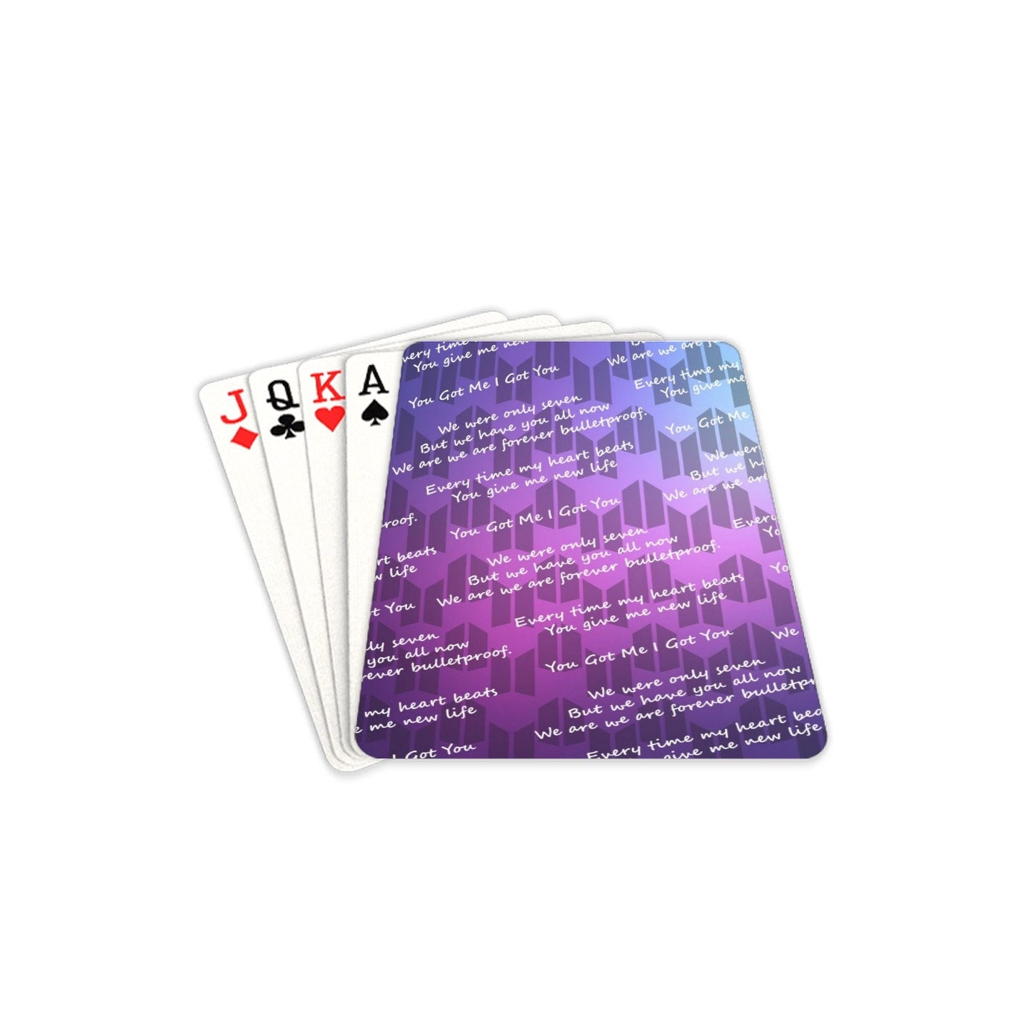 BTS ARMY Symbols Print Playing Cards - 2 Designs - 54 Deck Standard Playing Cards - K-Pop Inspired Gift - Games - Purple - Lyrics