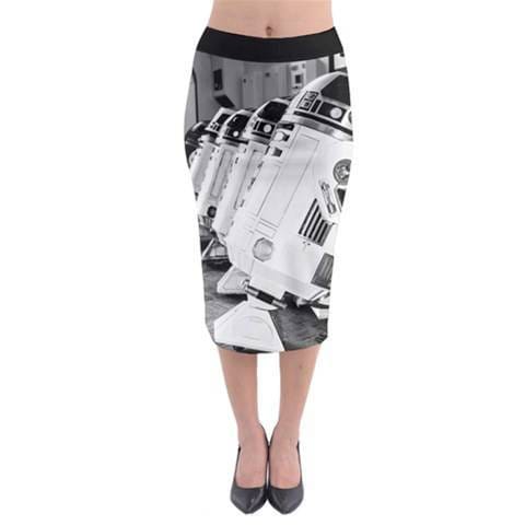 Droid Line Bodycon Midi Pencil Skirt - Star Wars Inspired Fashion - Black and White - R2-D2 - Droids - Artoo - Star Wars Celebration 2019