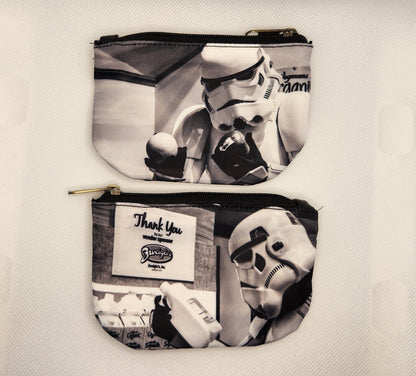 On-Hand 2 Sizes - Stormy Shopping Trip Zipper Coin Purse - 2 Images - Star Wars Stormtrooper Inspired Gift Idea - Funny Cute Change Purse