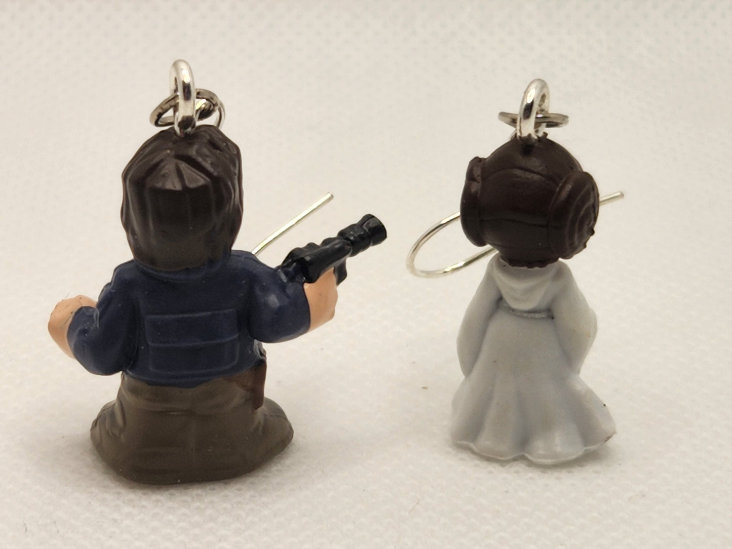 Han & Leia Dangle Earrings - Star Wars Pods Figure Toy Jewelry - Han Solo Leia Organa - Cute Couple Jewelry - Geek Fashion - Upcycled Toys