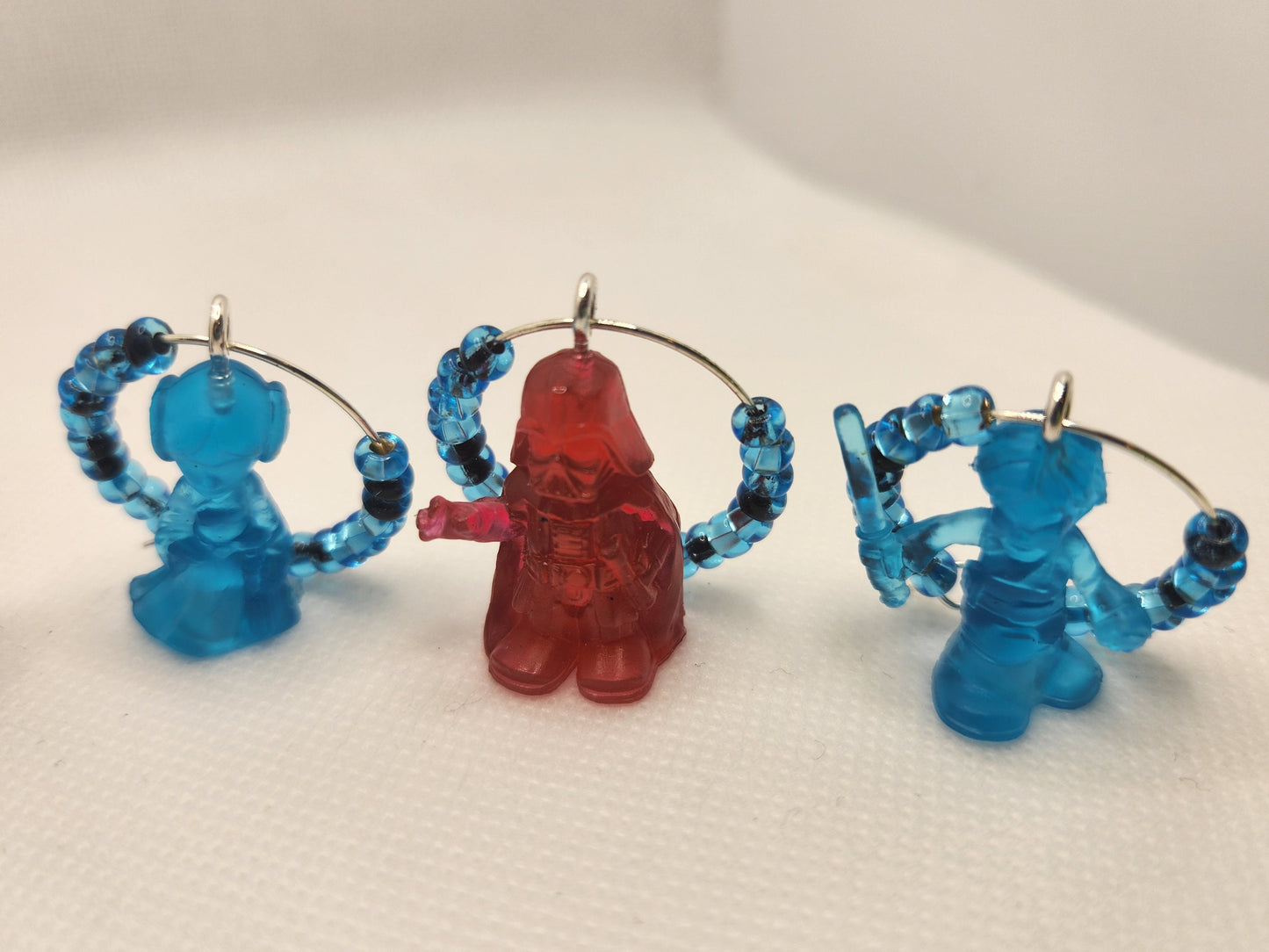 6 Pc Set Star Wars Figures Wine Charms - Darth Vader Princess Leia Luke Skywalker Chewbacca R2-D2 Yoda - Star Wars Pods - Drink Markers