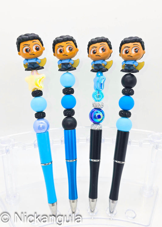 Lando Calrissian Beaded Ballpoint Pens - Star Wars Inspired Character Beadable Pen - Silicone and Acrylic Beads, Plastic Pen