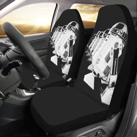 2 Color Choices - R2 & Friends 2 Piece Car Seat Cover Set - Star Wars Inspired Car Accessories - R2-D2 - Artoo - Droids - White or Black