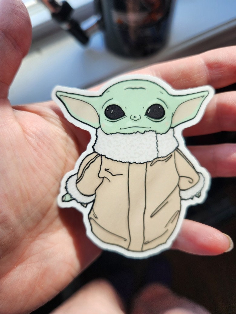 The Child 3" Vinyl Sticker - Star Wars Inspired Sticker - Grogu - Baby Yoda - The Mandalorian - Water Bottle or Laptop Decal Water Resistant