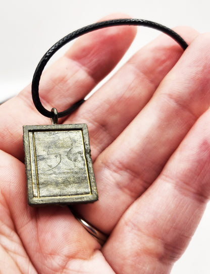 Han Solo In Carbonite 20" Necklace - Star Wars Pods Figure Toy Jewelry Black Waxed Cotton Cord Chain w/ lobster claw style clasp - Upcycled