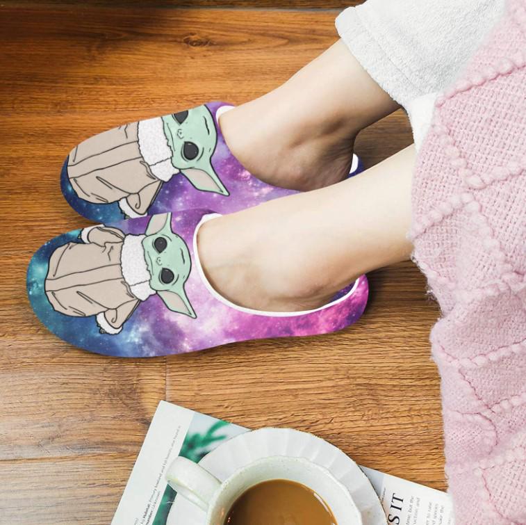 Women's The Child Nebula Non-Slip Cotton Slippers - Star Wars Inspired Fashion - House Slippers - Slip On - Grogu Baby Yoda The Mandalorian