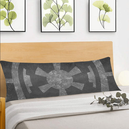Imperial Cog on Gray 54" x 20" Zippered Body Pillow Case - Star Wars Inspired Bedroom Home Decor - Cover Only - 501st