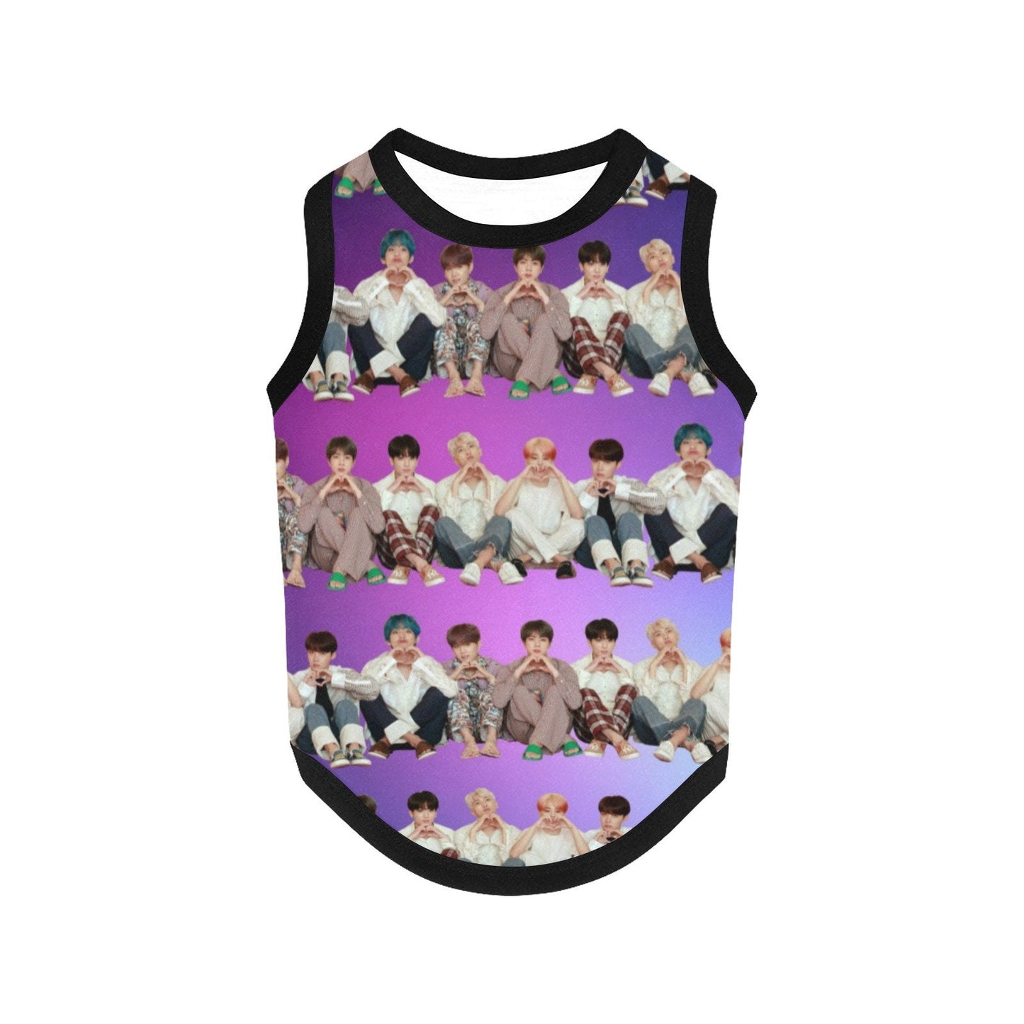 BTS Stripes Print Pet Tank Top - K-Pop Dog Cat Shirt -  Apparel - New Puppy Gift Pet Fashion - Jin Jimin JHope Jung Kook RM V Suga - Purple