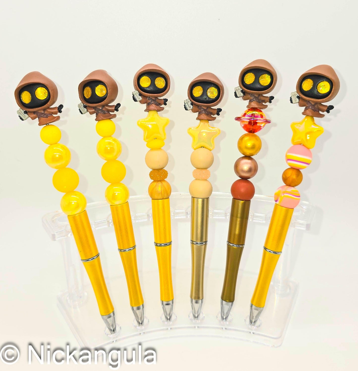 Jawa Beaded Ballpoint Pens - Star Wars Inspired Character Beadable Ballpoint Pens - Silicone and Acrylic Beads, Plastic Pen - Jawas