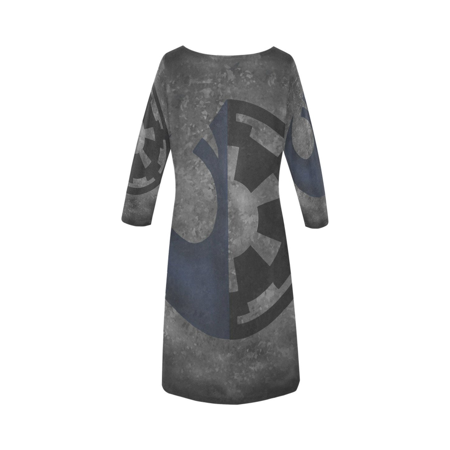 Galactic Duality Rhea Loose Round Neck Dress - Star Wars Inspired Fashion - Empire Rebellion 501st Star Wars Wedding May 4th - 3/4 Sleeves