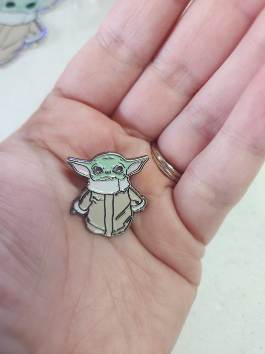 Limited Edition Run of The Child Soft Enamel Pins - 1" Tall - Antique Metal Plating - Star Wars Inspired Lapel Pin - Grogu - Baby Yoda - Collector