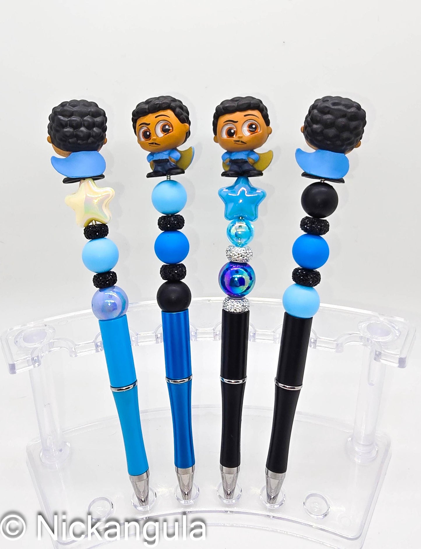 Lando Calrissian Beaded Ballpoint Pens - Star Wars Inspired Character Beadable Pen - Silicone and Acrylic Beads, Plastic Pen
