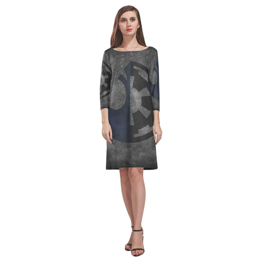 Galactic Duality Rhea Loose Round Neck Dress - Star Wars Inspired Fashion - Empire Rebellion 501st Star Wars Wedding May 4th - 3/4 Sleeves