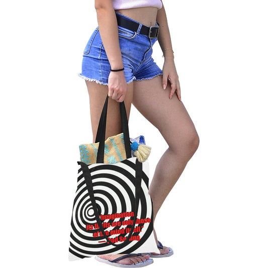 Rod Serling Imagination Quote Medium Hand & Shoulder Strap Tote Bag - Shoulder Strap Purse - Twilight Zone Inspired - Art Student Gift