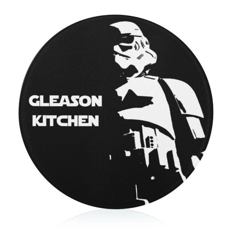 Can Personalize - 7.9" Tall Dark & Stormy Tempered Glass Cutting Board - Star Wars Imperial Stormtrooper Inspired Kitchen Accessories Empire