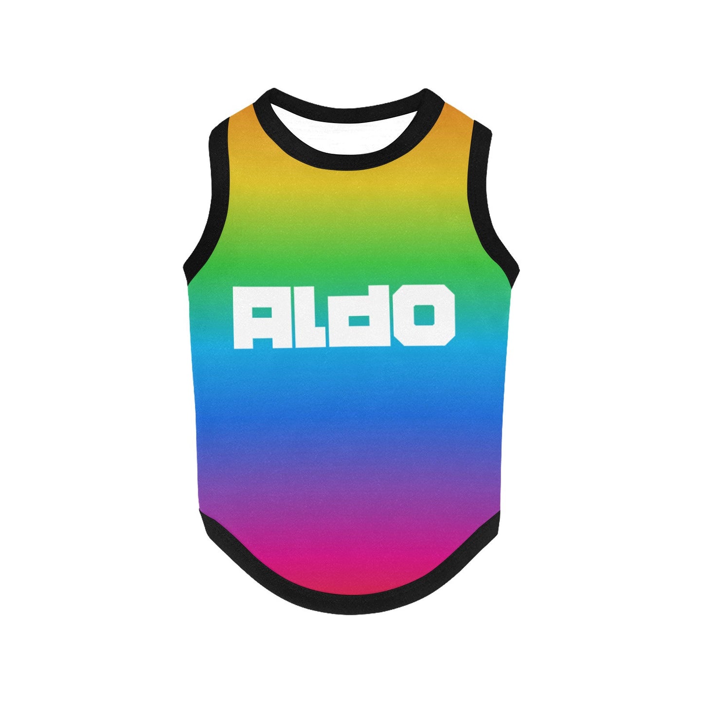 Personalized Option - Rainbow Ombre Print Pet Tank Top - Dog or Cat Shirt - New Puppy Gift - Colorful - LGBTQ+ Pride for Pets - Add Name