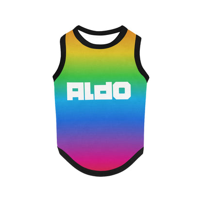 Personalized Option - Rainbow Ombre Print Pet Tank Top - Dog or Cat Shirt - New Puppy Gift - Colorful - LGBTQ+ Pride for Pets - Add Name