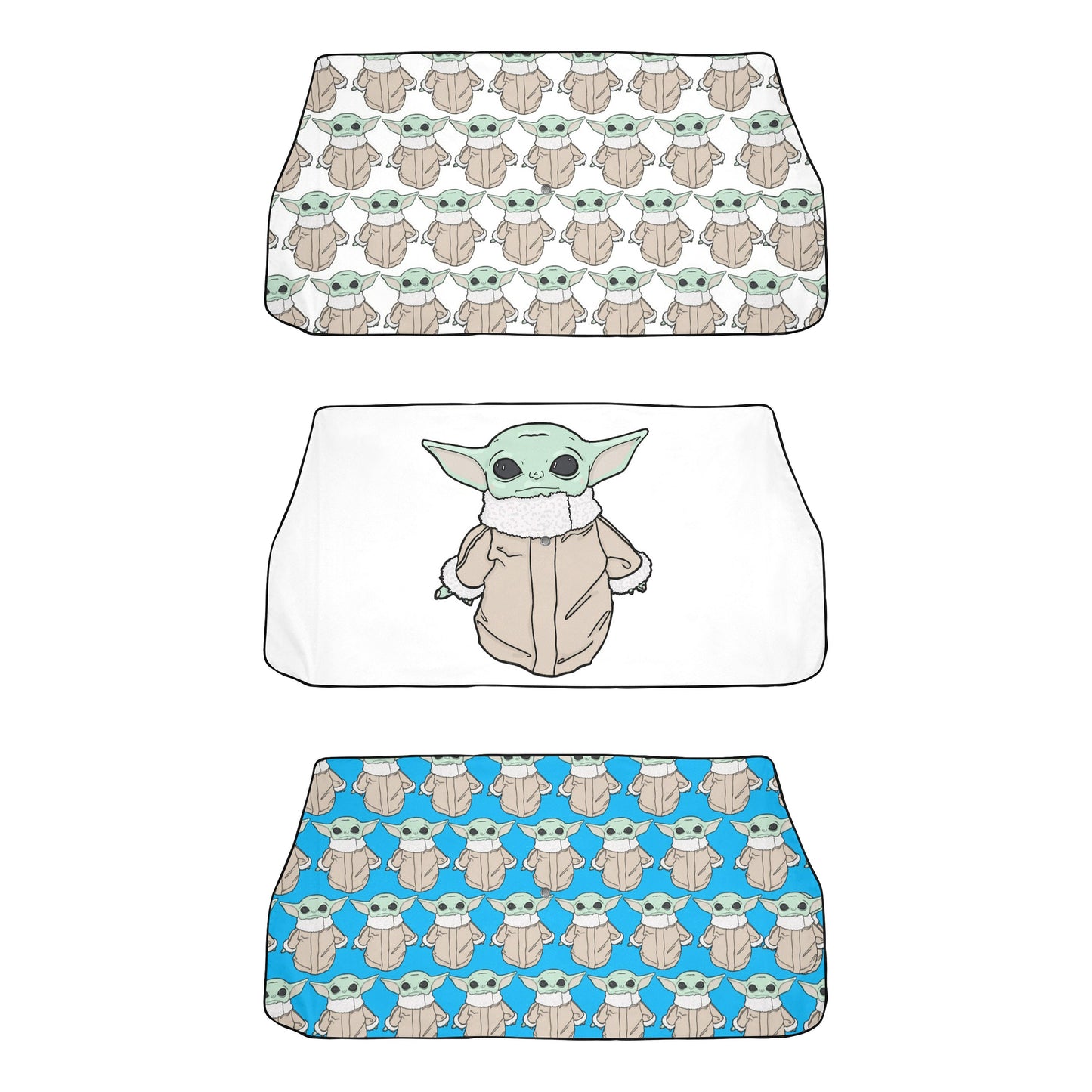 3 Styles - The Child 58"x29" Car Sun Shade Umbrella - Star Wars Inspired Car Accessories Foldable Windshield Cover - Grogu Baby Yoda
