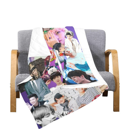 Multiple Sizes - BTS Collage Print Quilt - Bangtan Boys K-Pop Inspired Home Decor - Throw Blanket - Jin Jimin J-Hope V Suga RM JungKook