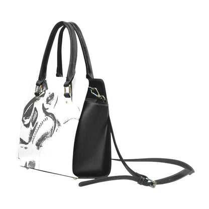 Stormtrooper Helmet Art Handbag with Removable/Adjustable Shoulder Strap - Star Wars Inspired Purse - Hand Bag - Top Handle - White & Black