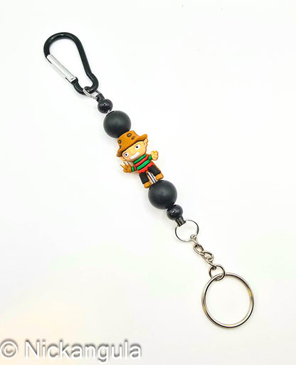 Freddy Silicone Beaded Keychains - Horror Movie Key Chain Key Ring Bag Charm - Nightmare On Elm Street - Krueger