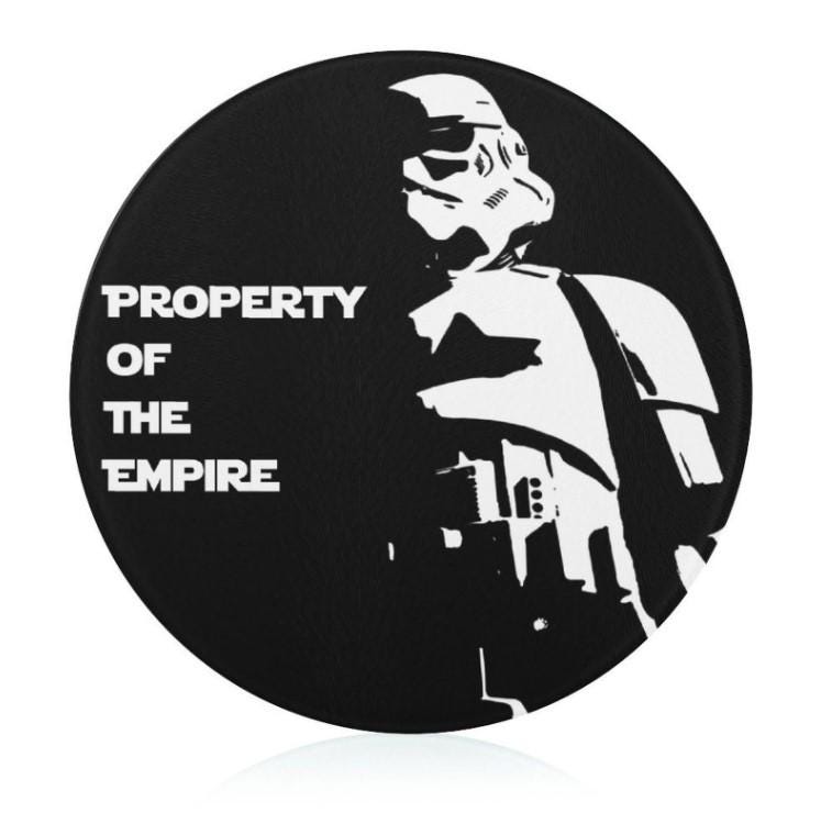 Can Personalize - 7.9" Tall Dark & Stormy Tempered Glass Cutting Board - Star Wars Imperial Stormtrooper Inspired Kitchen Accessories Empire