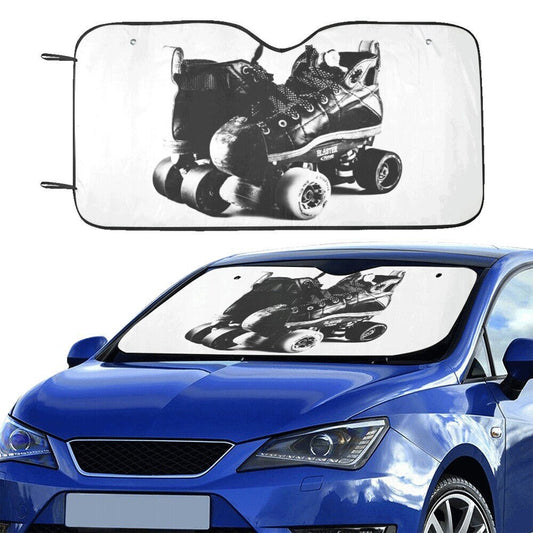 3 Sizes - Skate Stamp Car Sun Shade - Car Accessories - Foldable - Windshield Cover - Roller Derby - Roller Girl- Roller Skating
