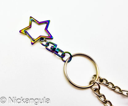 BTS ARMY Beaded Bag Charms on Star Clasp - K-Pop Inspired Purse Decoration - Stocking Stuffer Gift Idea - Letter Beads