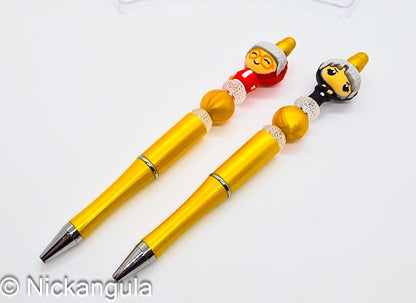 Golden Girls Beaded Ballpoint Pens w Black Ink - Silicone Acrylic Beads Plastic Pen - 90's Classic Sitcom TV Shows Sophia Dorothy Nostalgia