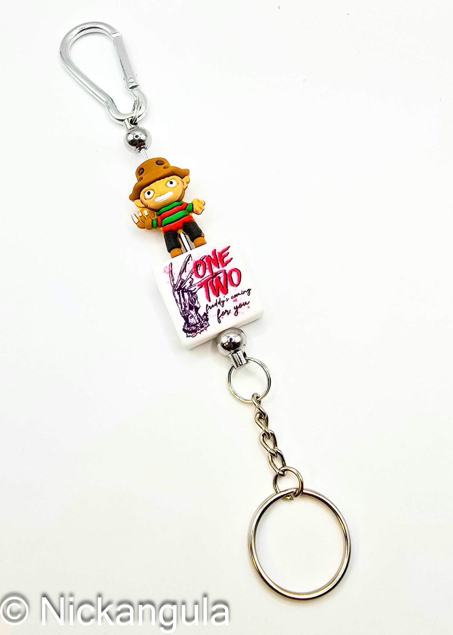 Freddy Silicone Beaded Keychains - Horror Movie Key Chain Key Ring Bag Charm - Nightmare On Elm Street - Krueger