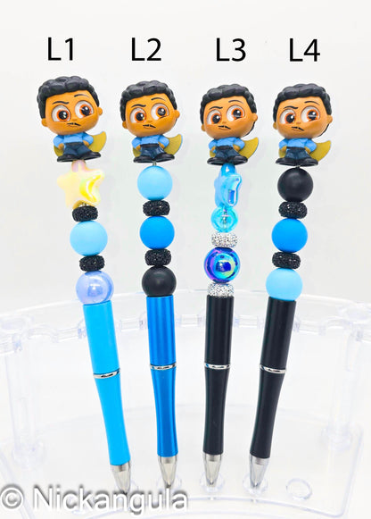 Lando Calrissian Beaded Ballpoint Pens - Star Wars Inspired Character Beadable Pen - Silicone and Acrylic Beads, Plastic Pen