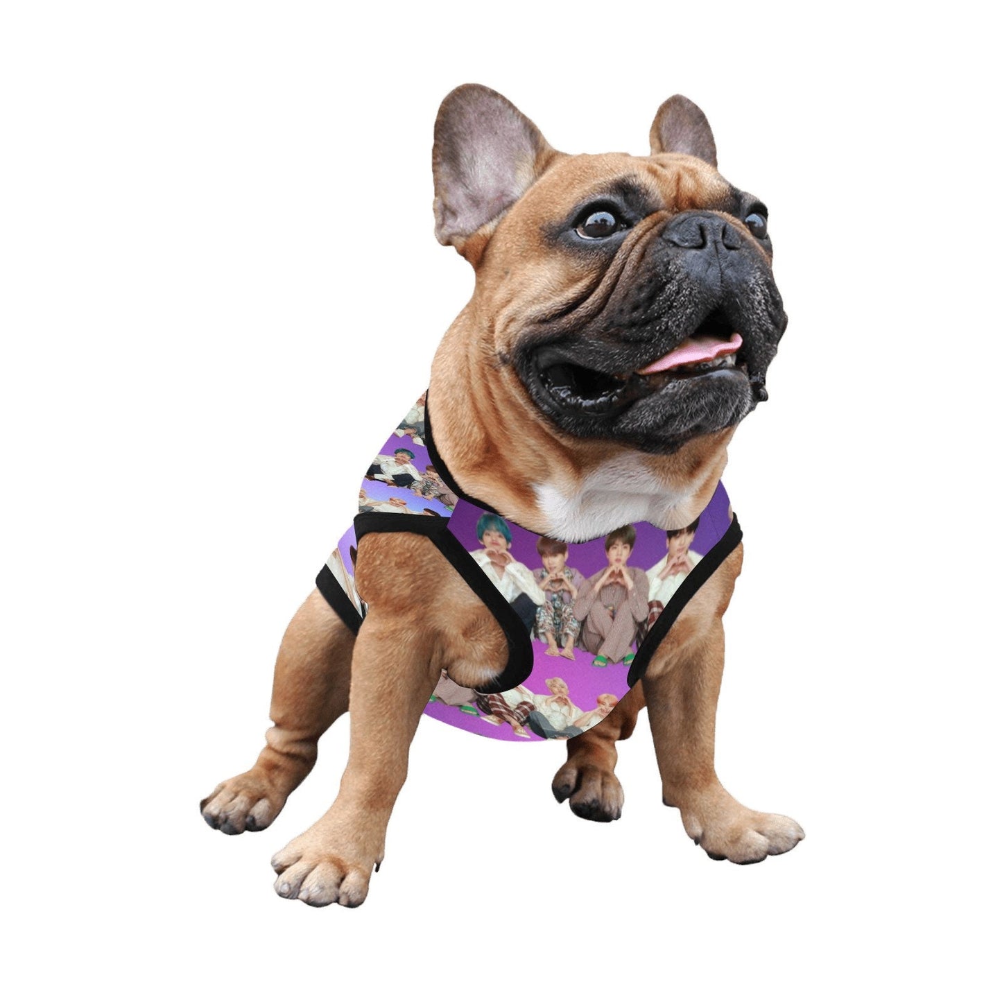BTS Stripes Print Pet Tank Top - K-Pop Dog Cat Shirt -  Apparel - New Puppy Gift Pet Fashion - Jin Jimin JHope Jung Kook RM V Suga - Purple