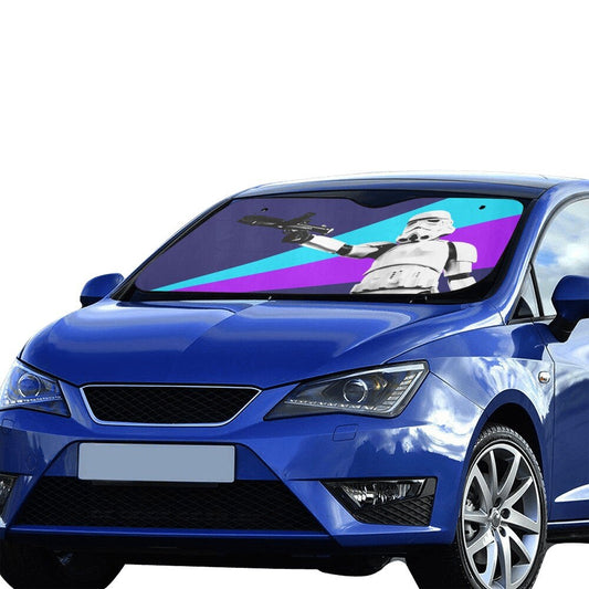 3 Sizes - Blue Purple Colorburst Stormtrooper Car Sun Shade - Star Wars Inspired Car Accessories - Foldable - Windshield Cover - 501st Gift
