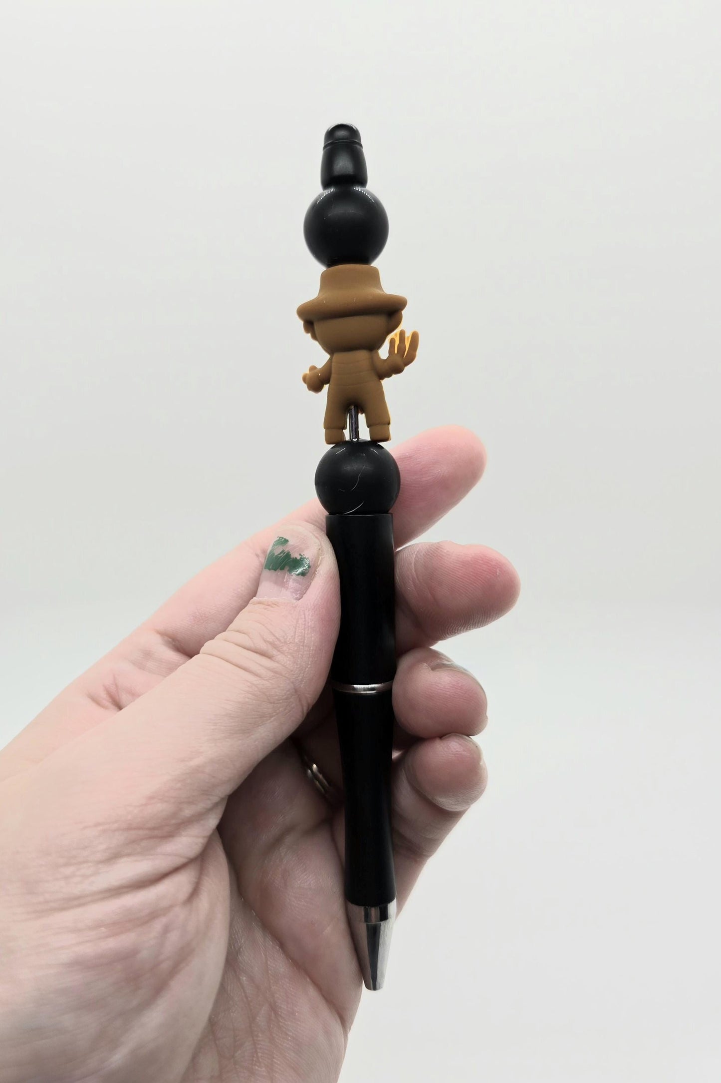 Freddy Beaded Ballpoint Pen - Freddy Krueger Nightmare on Elm Street Inspired Beadable Pens - Silicone Beads & Plastic Pen