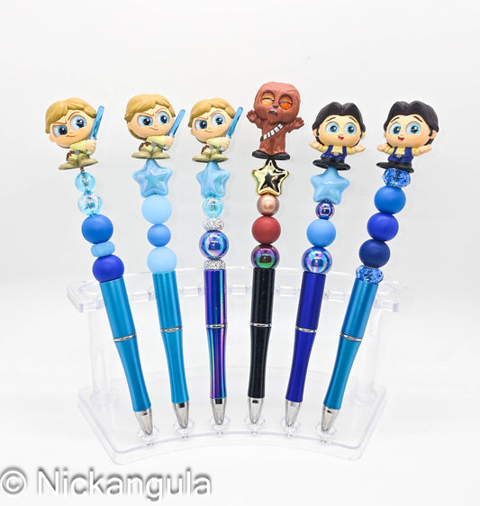 Guys of The Galaxy Beaded Ballpoint Pens - Star Wars Inspired Character Refillable Beadable Pen - Luke Skywalker Han Solo Chewbacca Chewie